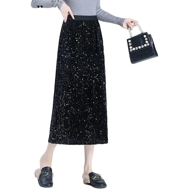 La Chapelle Casual Long Skirt Women's Black-3