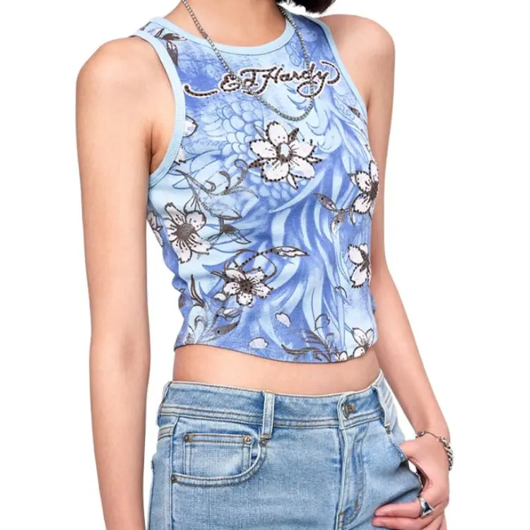 Ed Hardy Tank Tops Women's Midnight Blue-2