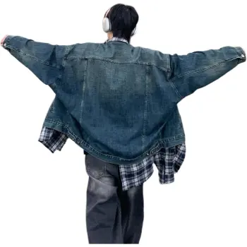 SUNSETMONENT Jackets Coats Unisex Blue Gray Plaid
