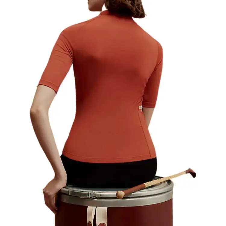 HERMES Raglan Sleeve T Shirt Women's Orange-1