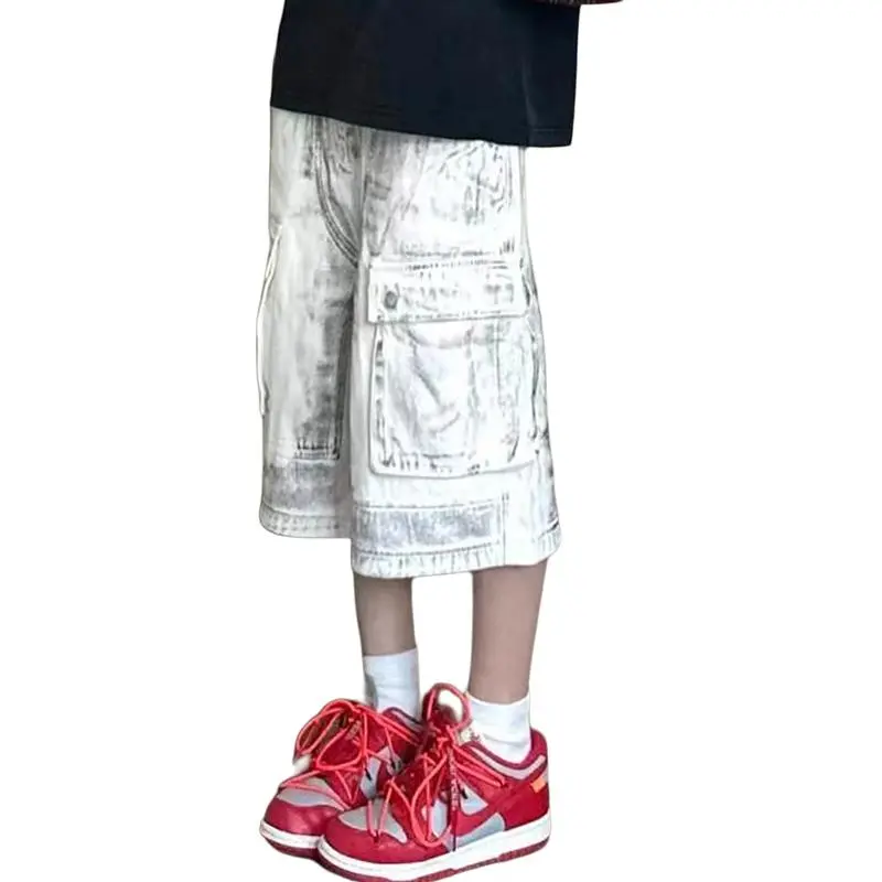 Weles Denim Shorts Unisex White-2