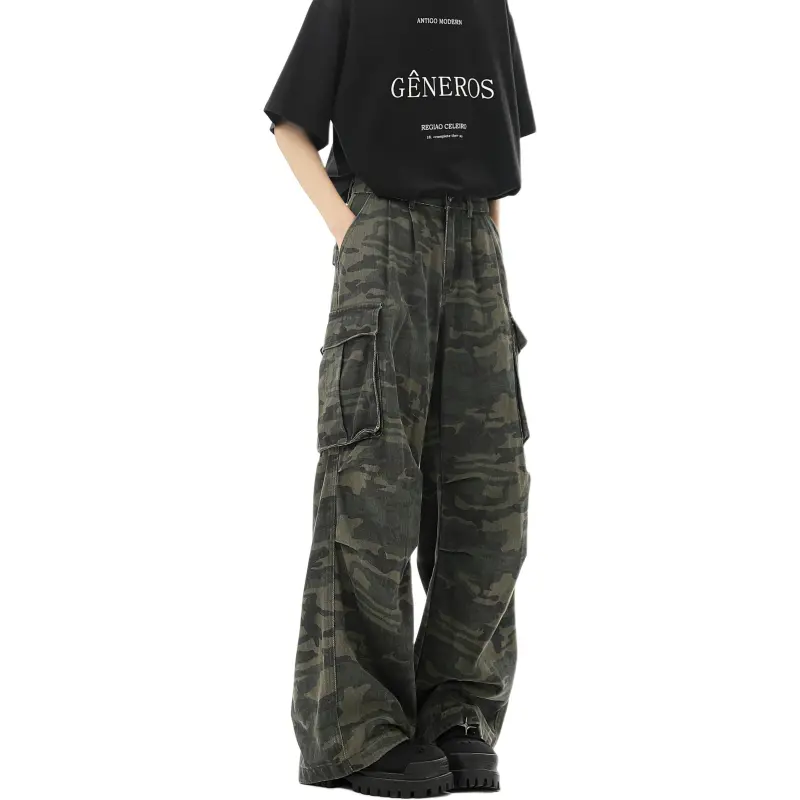 WARNING LIGHT Casual Pants Unisex Camouflage-1