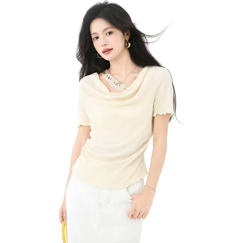 La Chapelle T Shirts Women's Apricot-3