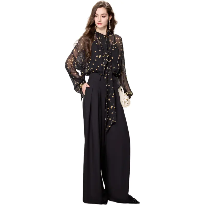 AUI Chiffon Shirts Women's Black-3