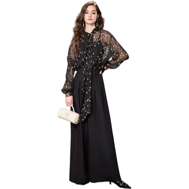 AUI Chiffon Shirts Women's Black-4