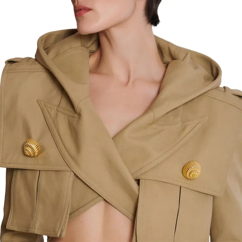 BALMAIN Hooded Cropped Jacket-6