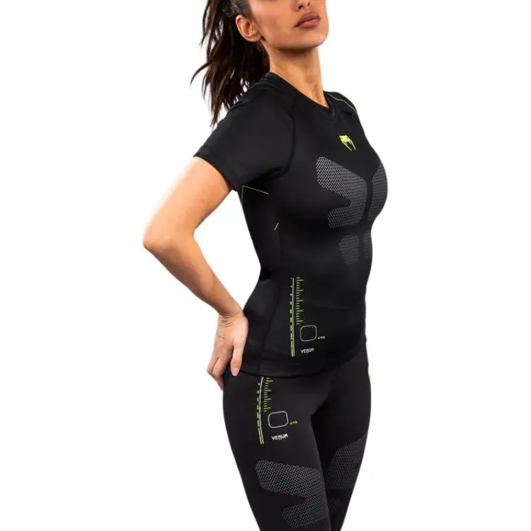 VENUM Yoga T Shirts Women's Black/Neon Green-3