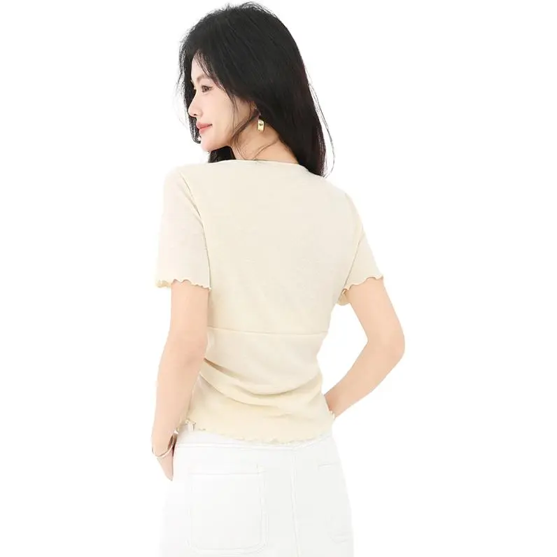 La Chapelle T Shirts Women's Apricot-4