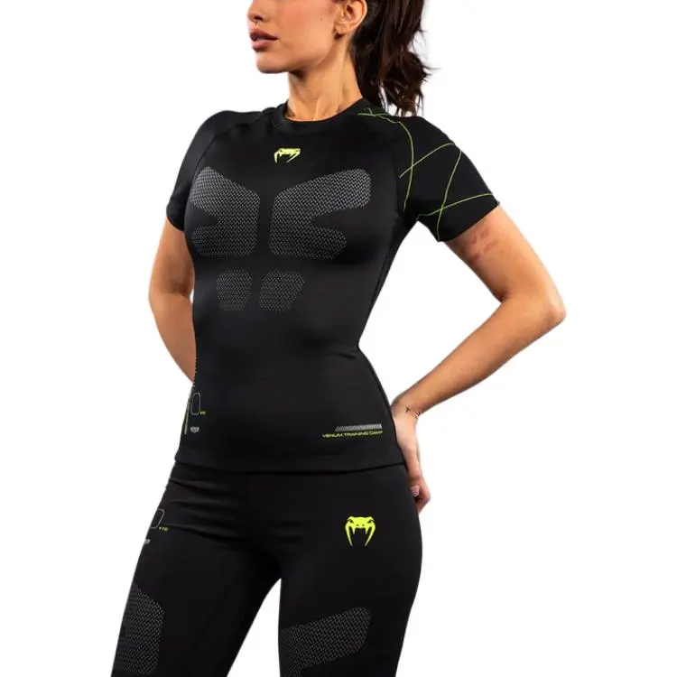 VENUM Yoga T Shirts Women's Black/Neon Green-1