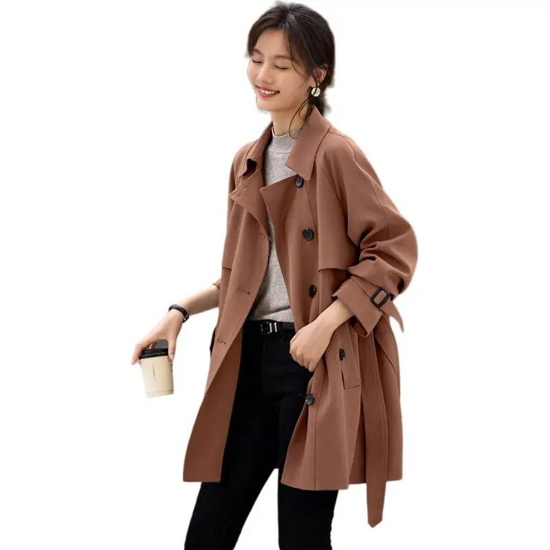XWI Trench Coat Women's Caramel Orange Brown-1