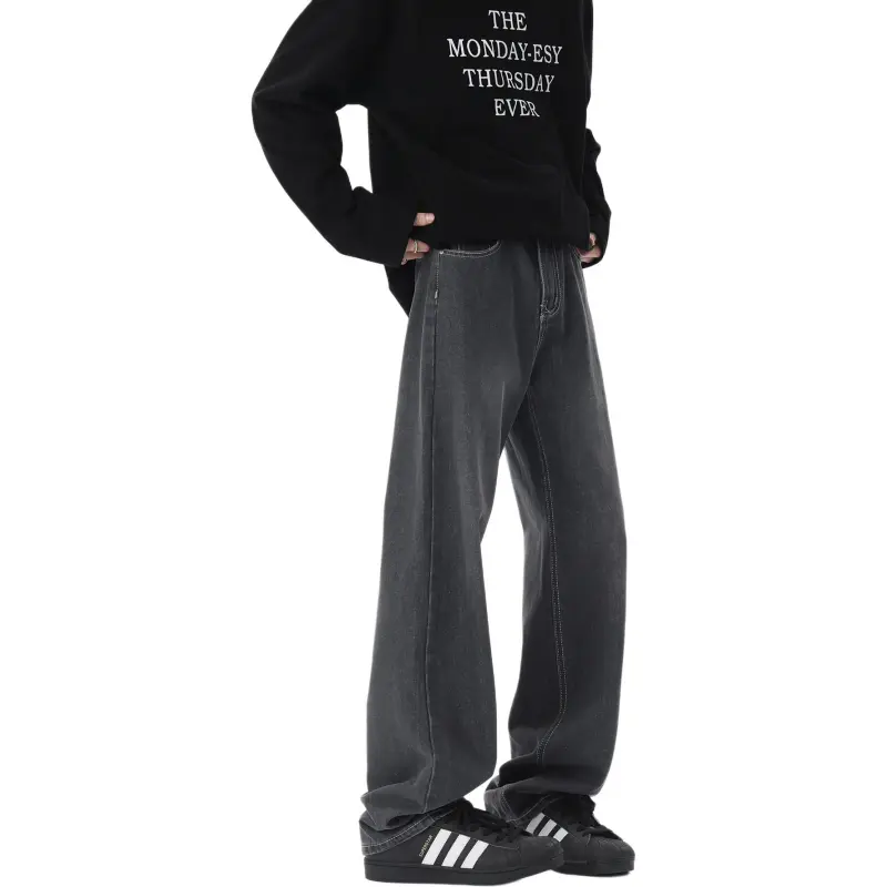 WARNING LIGHT Jeans Unisex Black-4