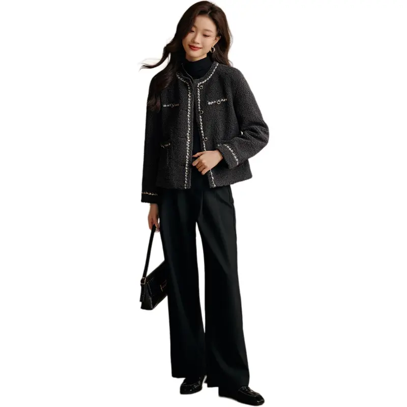 Mo Han Yi Mei Velvet feel Coat Women's Medium Gray-6