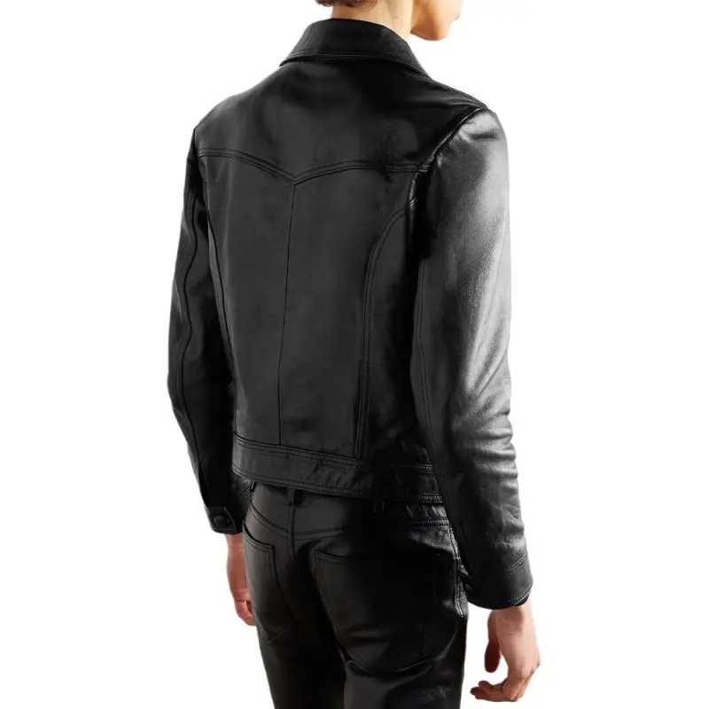 CELINE Straight cut Blouson Jacket In Waxed Lambskin-3