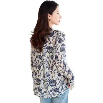 Yi Mengyuan Shirts Women's Blue And White Porcelain