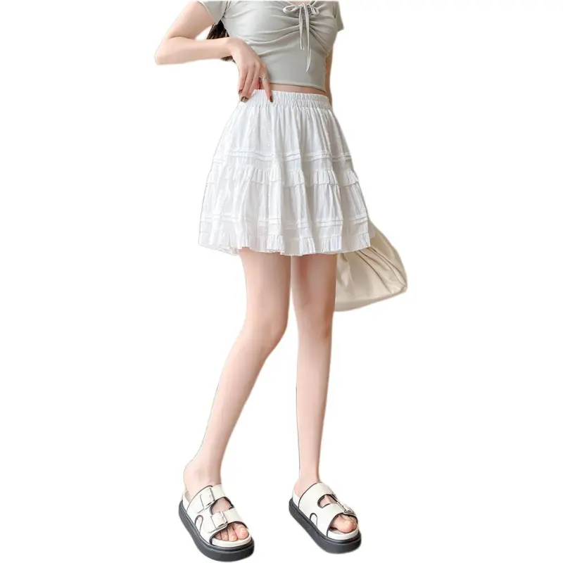 GOSO Casual Short Skirts Women's White-4