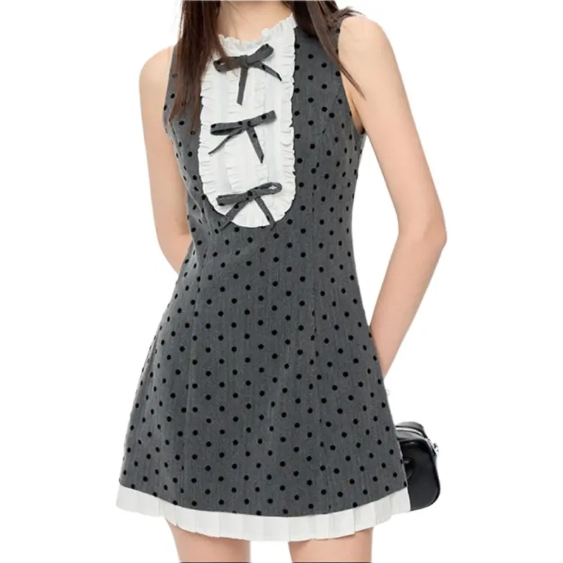 Mu Xiao Xin Sleeveless Dress Women's Gray-2