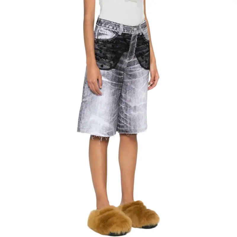 ANDERSSON BELL Lace panels Denim Shorts-2