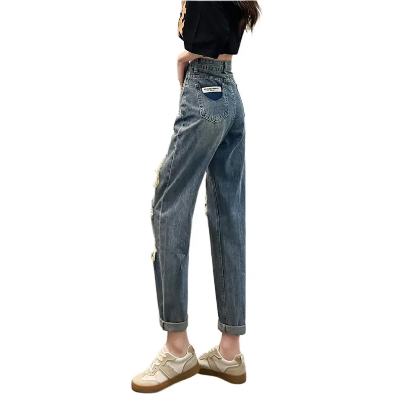 GOSO Jeans Women's Vintage Blue Ripped-4