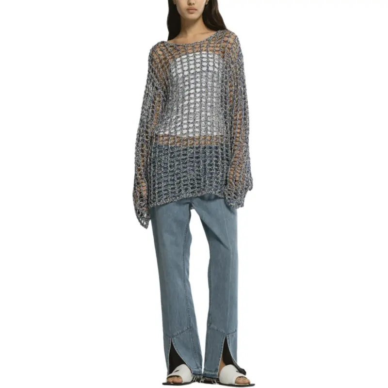 CINOH Knitwear Women's Blue/Beige-2