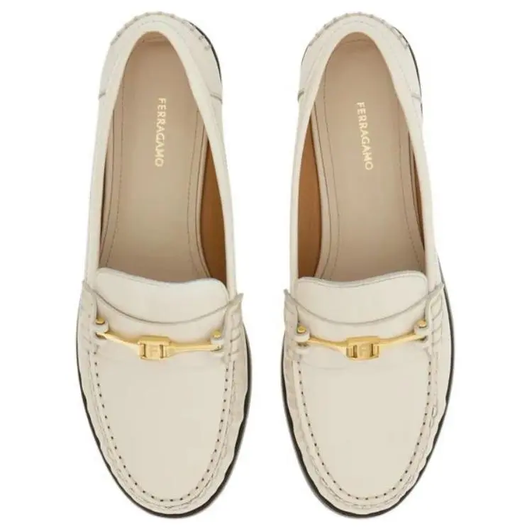 FERRAGAMO Loafers Women's White-3