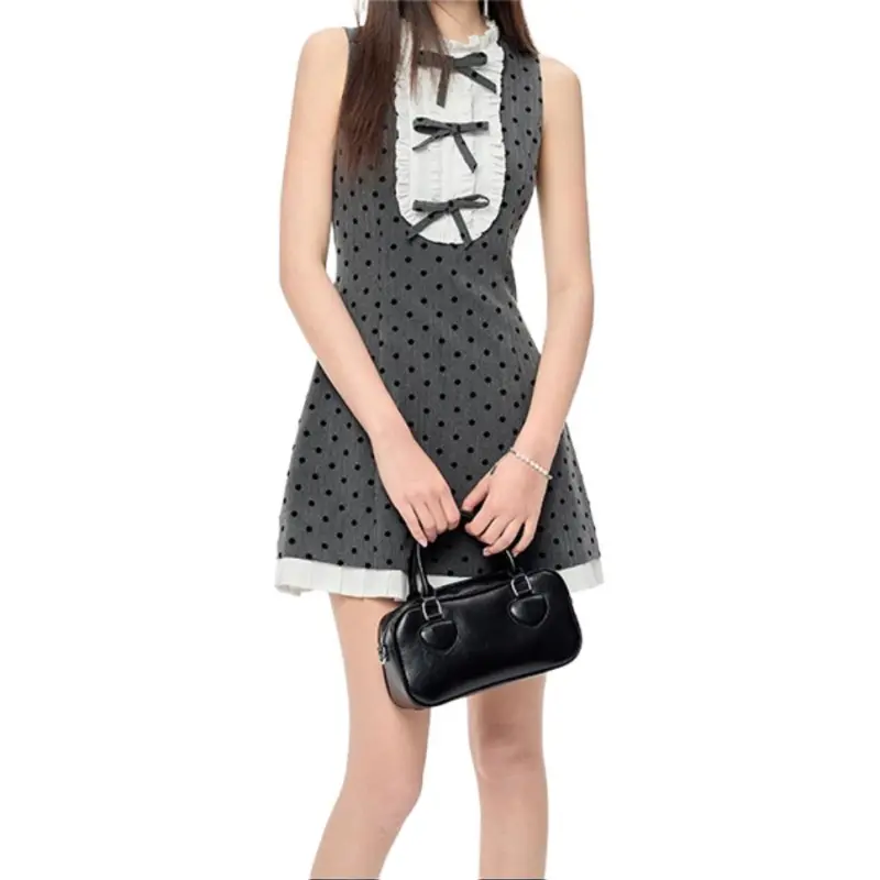 Mu Xiao Xin Sleeveless Dress Women's Gray-3