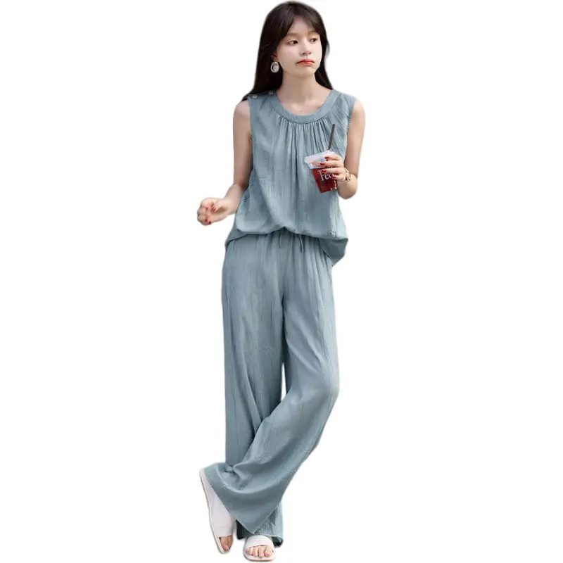 Mo Han Yi Mei Casual Suit Women's Aqua Blue-2