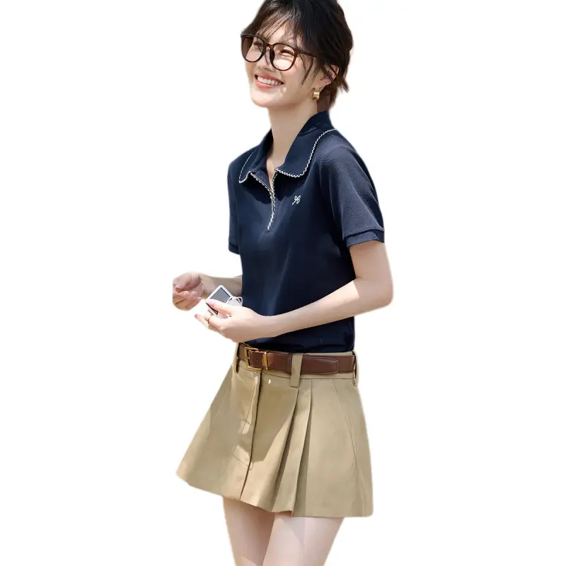 XWI T Shirts Women's Navy Blue-4