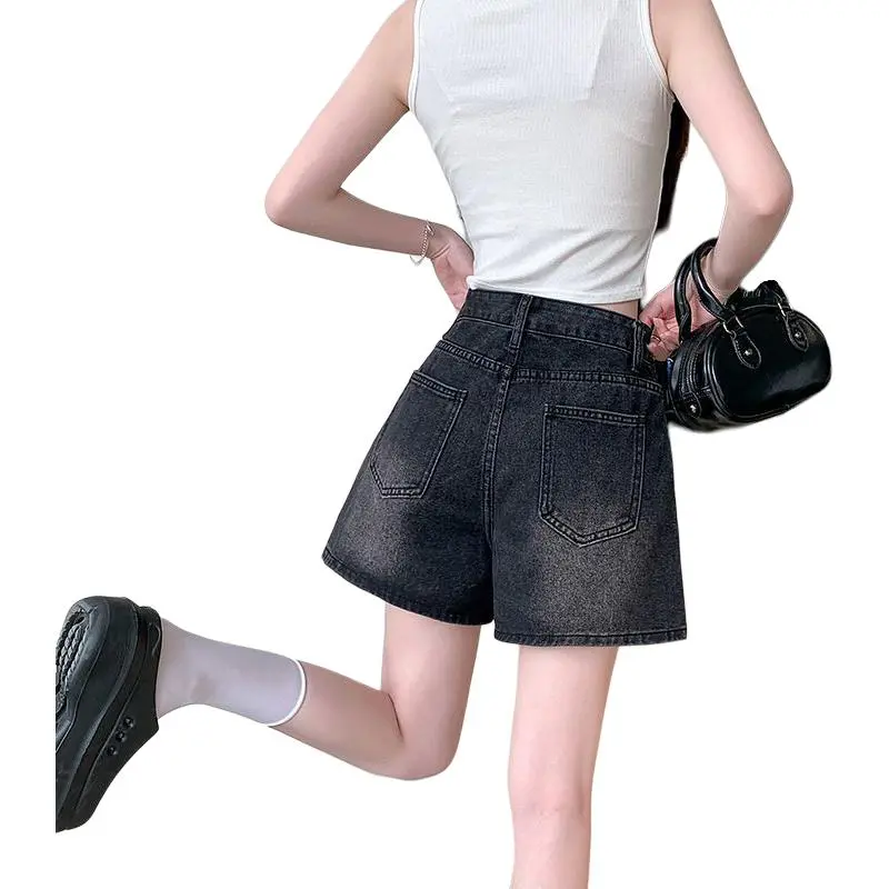 GOSO Denim Shorts Women's Black Gray Color-2
