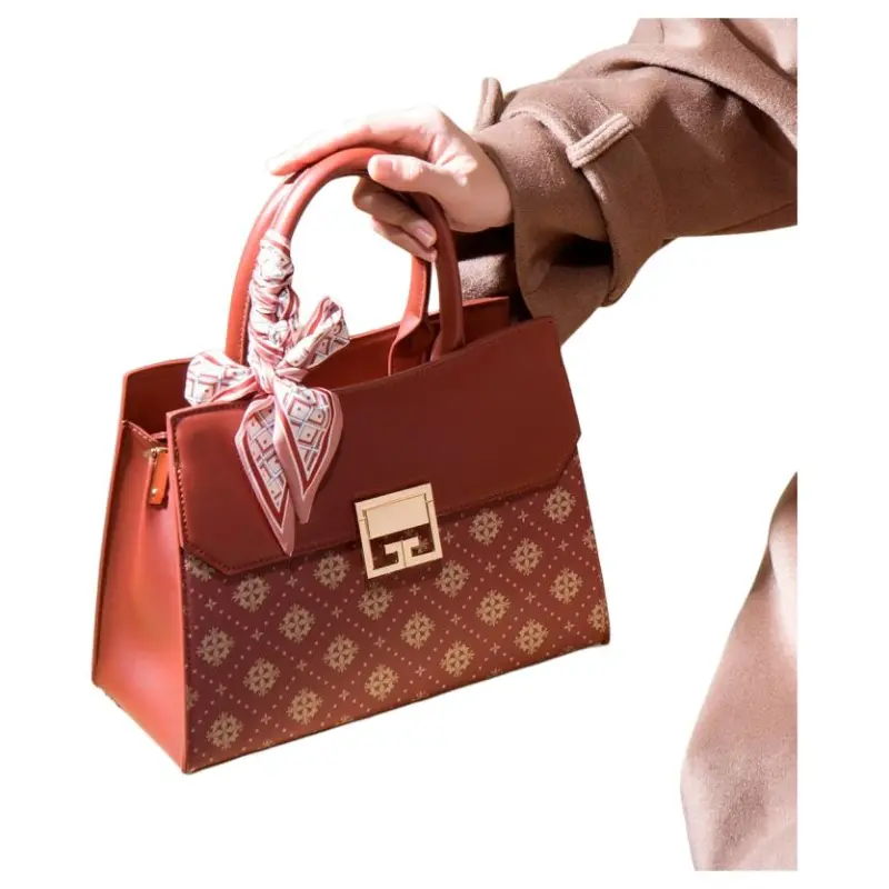 WHEELY BABY+ PU Kelly Bag, Shoulder Bag, Handbag Regular Women's Group Flower Vermilion-3