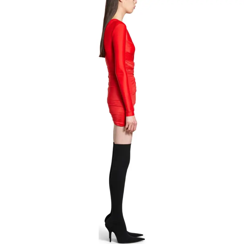 Balenciaga Long Sleeve Gathered Dress-4