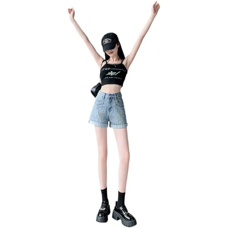 GOSO Denim Shorts Women's Blue-4