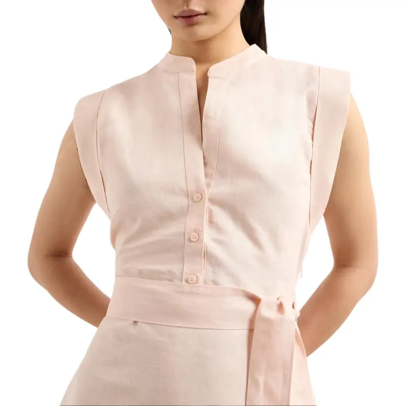 ARMANI EXCHANGE Tied waist Peplum hem Dress-4