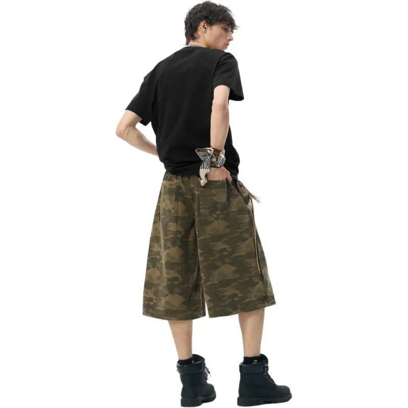 JHYQ Cargo Shorts Unisex Army Green Camouflage-4