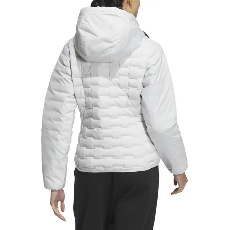 Adidas FW24 GOOSE DOWN WOVEN BAFFLE Down Jacket Women's Light Gray-2