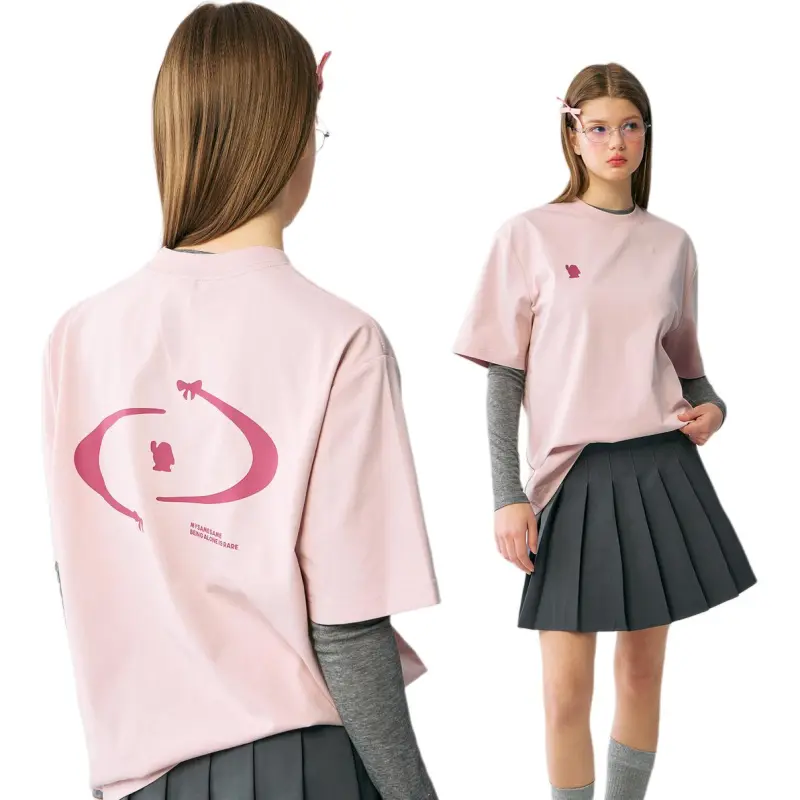 MYSAMESAME T Shirts Unisex Peach Pink-1