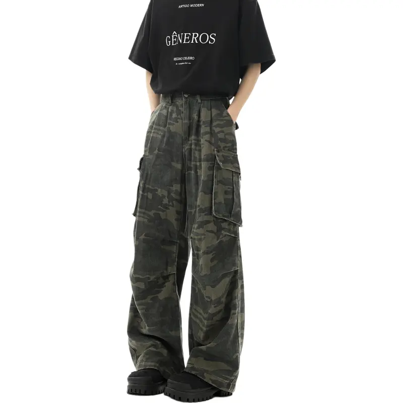 WARNING LIGHT Casual Pants Unisex Camouflage-2