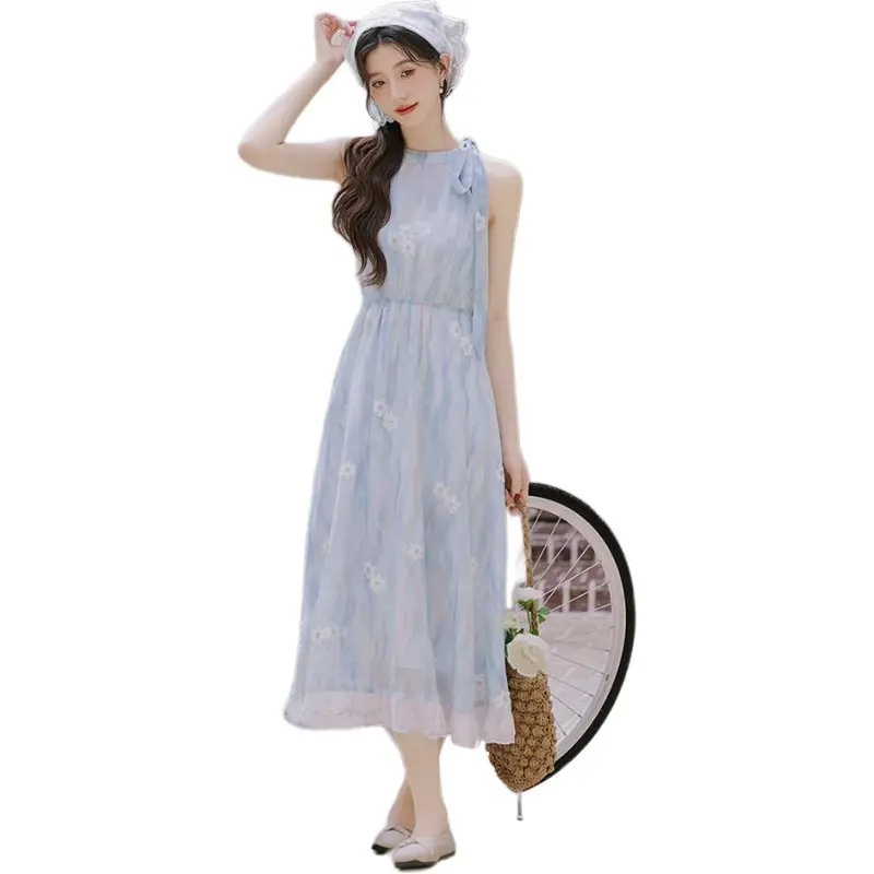 JECCI FIVE Sleeveless Dress Women's Blue Includes Headwrap-1