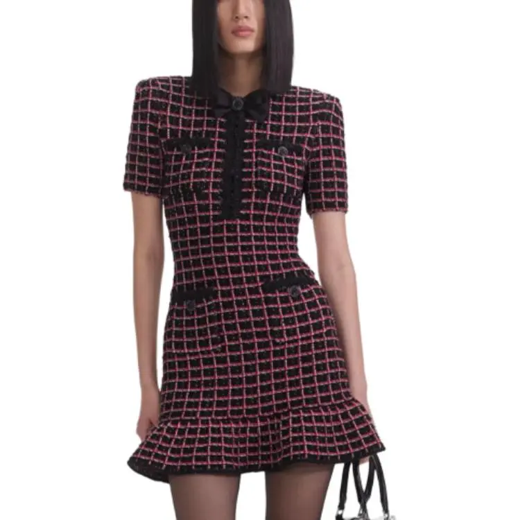 Self portrait Check knit Mini Dress-1
