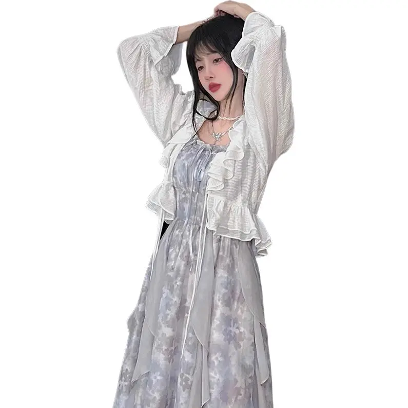 La Chapelle Slip Dresses Women's Two-piece Sundress Set-2