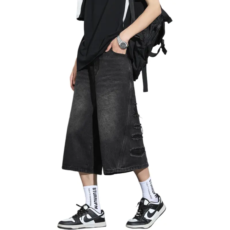 7 SEVFUN Denim Shorts Unisex Black Gray-2