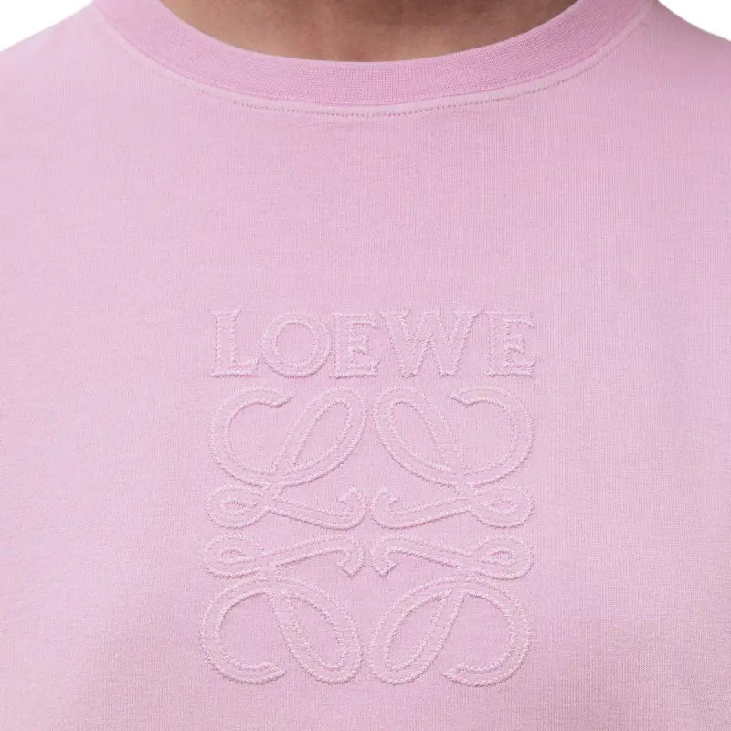 LOEWE Logo Embroidered Cropped T Shirt-4