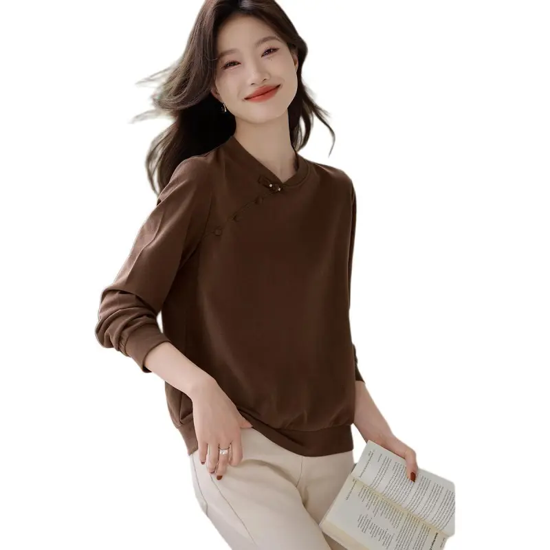 Mo Han Yi Mei FW24 Sweatshirt Women's Coffee-2