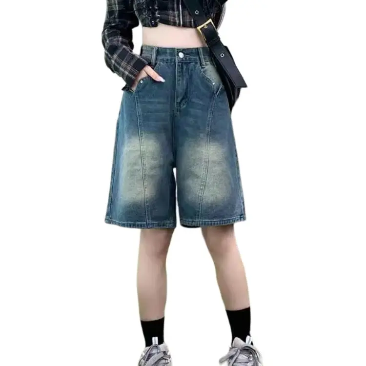 DAFK Denim Shorts Men Vintage Blue -2