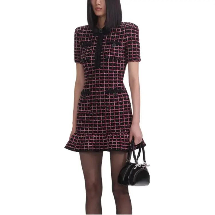 Self portrait Check knit Mini Dress-3