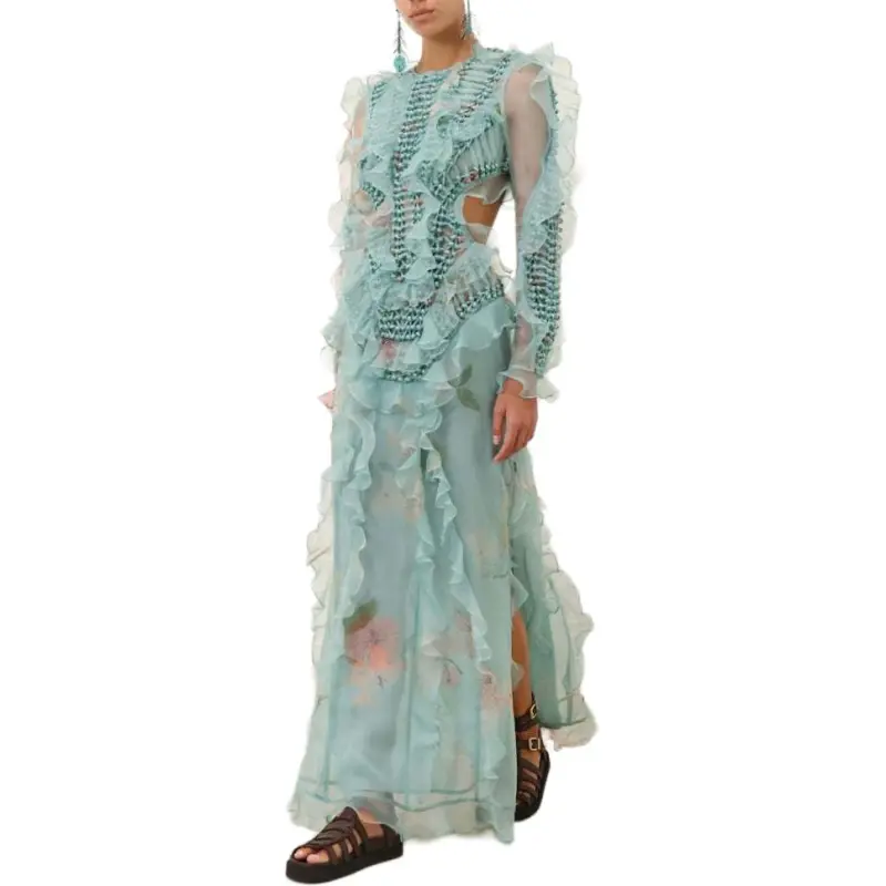 Zimmermann SS25 Long Sleeved Dresses Women's Green-1