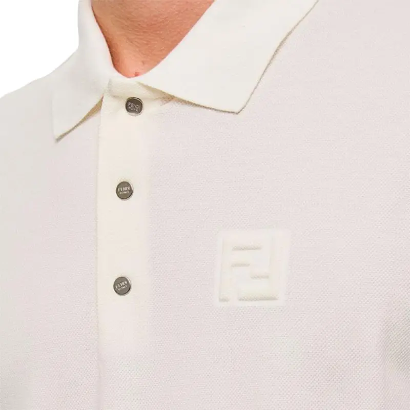 FENDI Ff Embossed Short Sleeved Polo Shirt-6