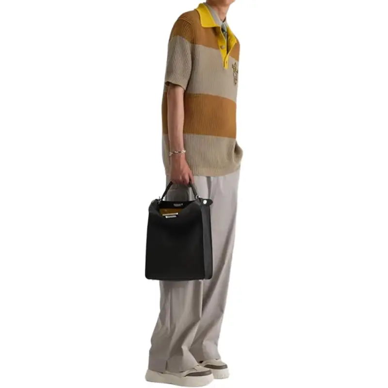 FENDI Striped Polo Shirt-3