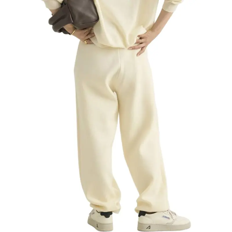 PLAGE Knitted Sports Pants Women's White-1