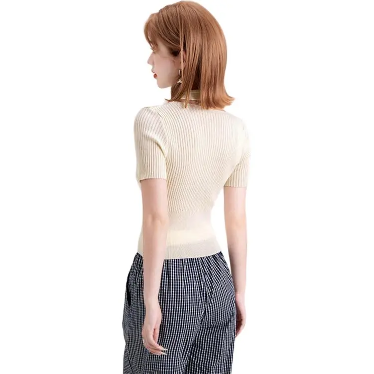 FAWENXIANGZI T Shirts Women's Apricot-1