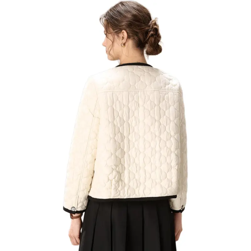 FENHONGMALI Puffer Jacket Women's Ecru-1